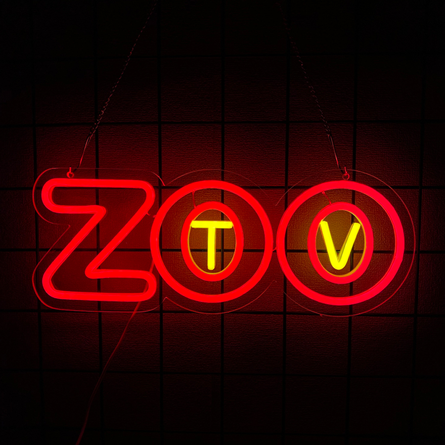 Zoo Party Games - Letreiro Neon Zoo TV, Decoração de