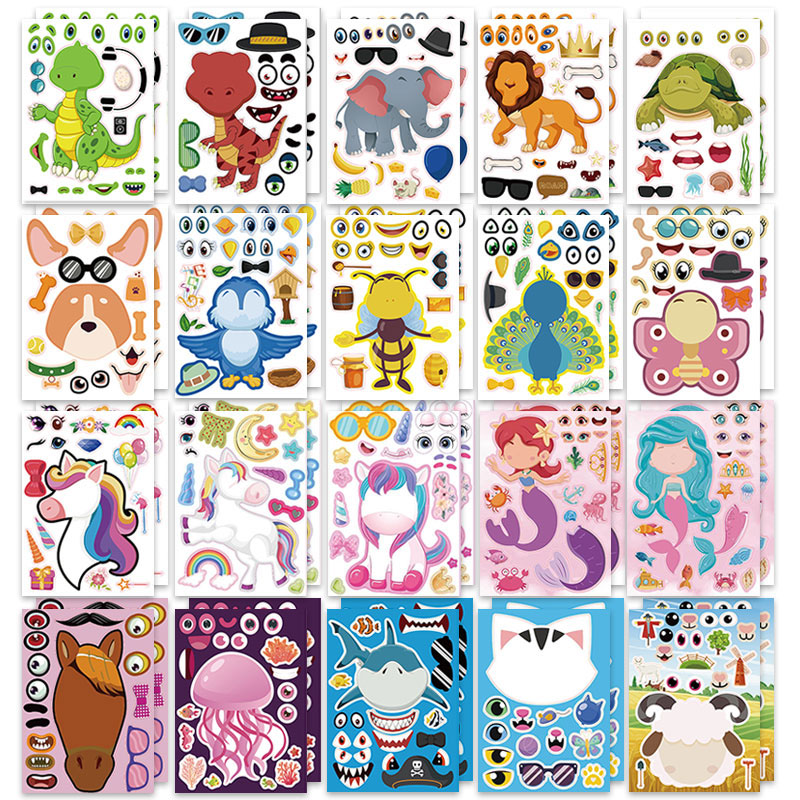 12/24 folhas fazer um rosto ad - Zoo Party Games avaliação e preço